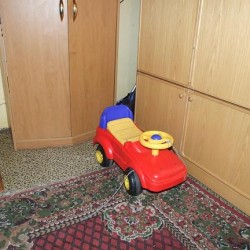 Maşinuţa de jucărie folosită de Tania pe post de... cărucior