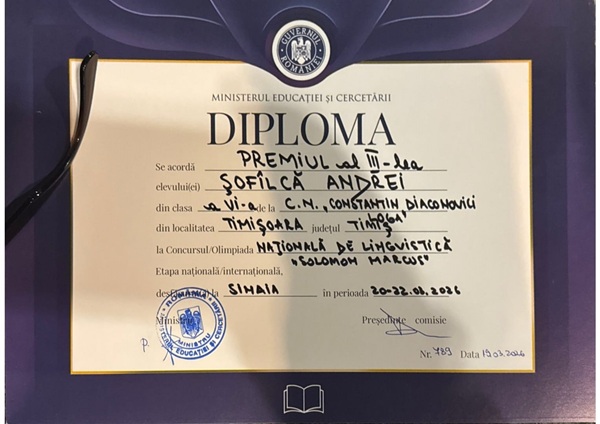 Un premiu III și o mențiune pentru Timișoara, la Olimpiada Națională de Lingvistică