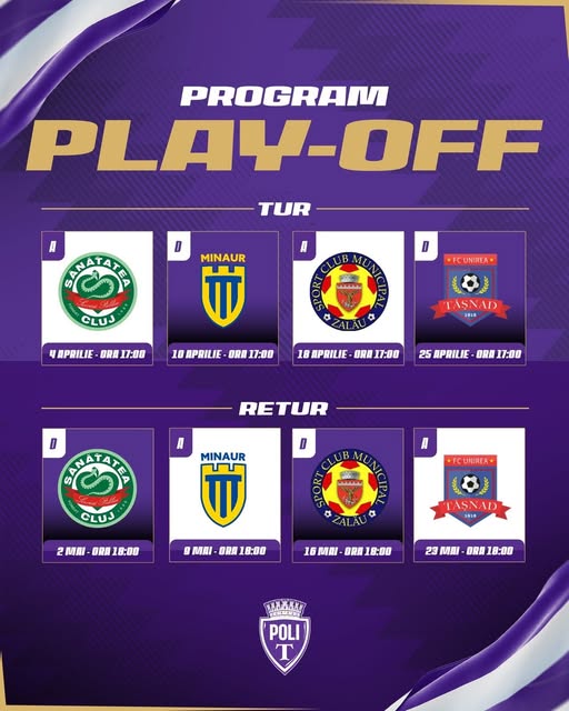 Politehnica Timișoara a încheiat sezonul regular cu o victorie şi cu 52 de puncte, după ce, sâmbătă, a învins în deplasare, cu 3-0, pe Unirea DMO Hațeg.