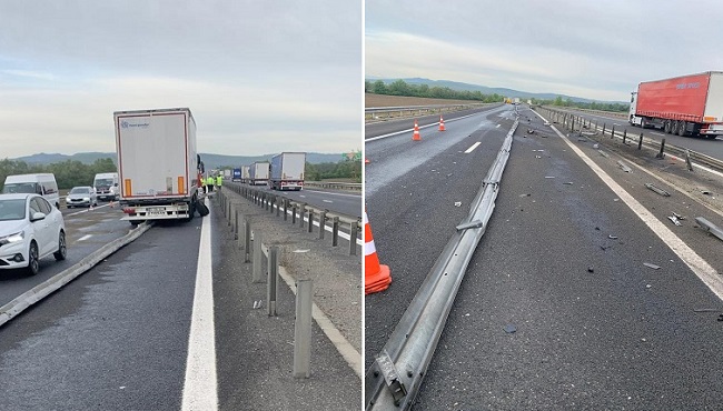 Accident pe autostrada A1: un autotren a ajuns pe sensul opus...