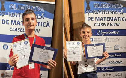 Doi elevi de gimnaziu din Timișoara se întorc cu medalii de aur de la Olimpiada Națională de Matematică