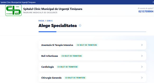 Spitalul Municipal Timișoara lansează o nouă platformă pentru programările online