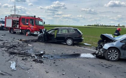 Accident extrem de grav între Gătaia și Birda. A fost solicitat elicopterul SMURD