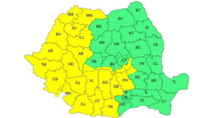 Vreme severă în jumătate de țară, inclusiv în Banat! ANM a emis cod galben 2 cod galben