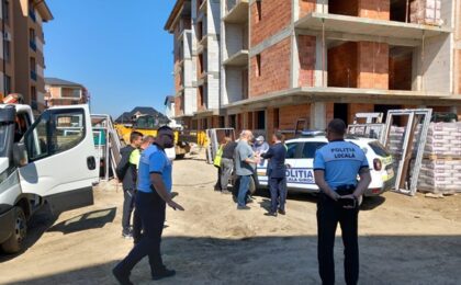 Amplă acțiune de control pe șantierele din Giroc, au fost aplicate sancțiuni. Foto