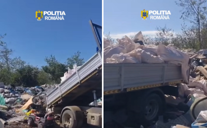 Tânăr amendat cu 30.000 de lei după ce a abandonat 4 tone de deșeuri