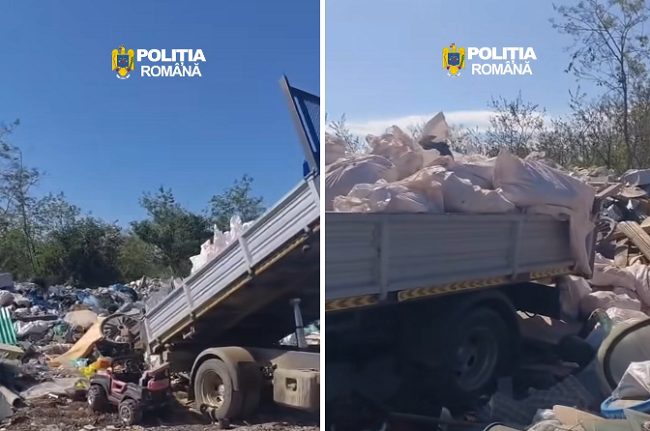 Tânăr amendat cu 30.000 de lei după ce a abandonat 4 tone de deșeuri