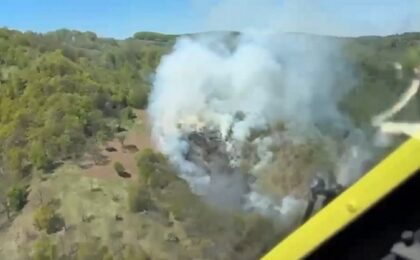 Două elicoptere Black Hawk intervin la incendiile din Banat. Flăcările au cuprins 200 de hectare (video)