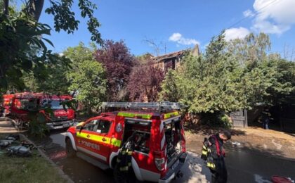 Incendiu la mansarda unei case din Timișoara, există două victime