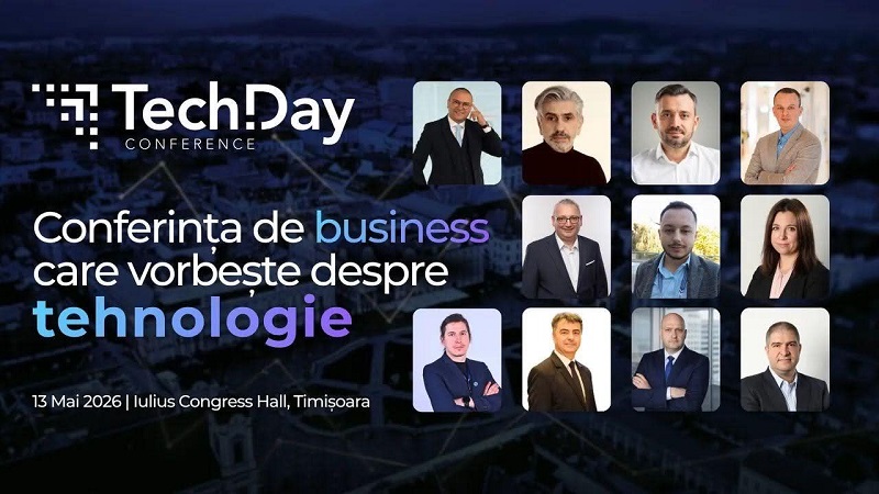 TechDay 2026: conferința gratuită pentru antreprenori și manageri revine pe 13 mai la Timişoara 1 TechDay 2026: conferința gratuită pentru antreprenori și manageri revine pe 13 mai la Timişoara