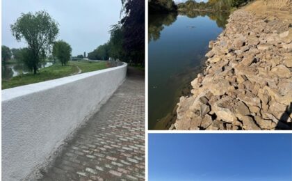 Siguranță împotriva inundațiilor: lucrările de consolidare a râului Timiș, de la Lugoj până la frontiera cu Serbia, au fost finalizate integral