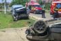 Accident grav în vestul țării, două persoane au fost transportate la spital
