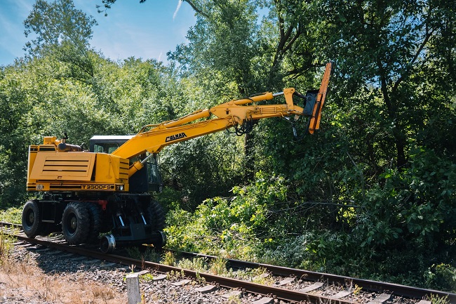 Lucrări de defrișare mecanizată pe Linia 118 între stațiile Semenic și Buziaș 1 Lucrări de defrișare mecanizată pe Linia 118 între stațiile Semenic și Buziaș