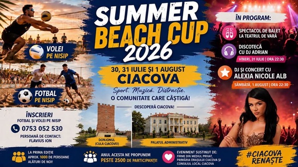 Festival estival într-o localitate timișeană. Competiții sportive, fotbal și volei pe nisip, discotecă 1 Festival estival într-o localitate timișeană. Competiții sportive, fotbal și volei pe nisip, discotecă