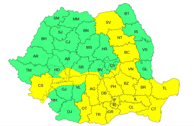 Instabilitate atmosferică și averse însemnate în Banat. ANM a emis cod galben 2 cod instabilitate