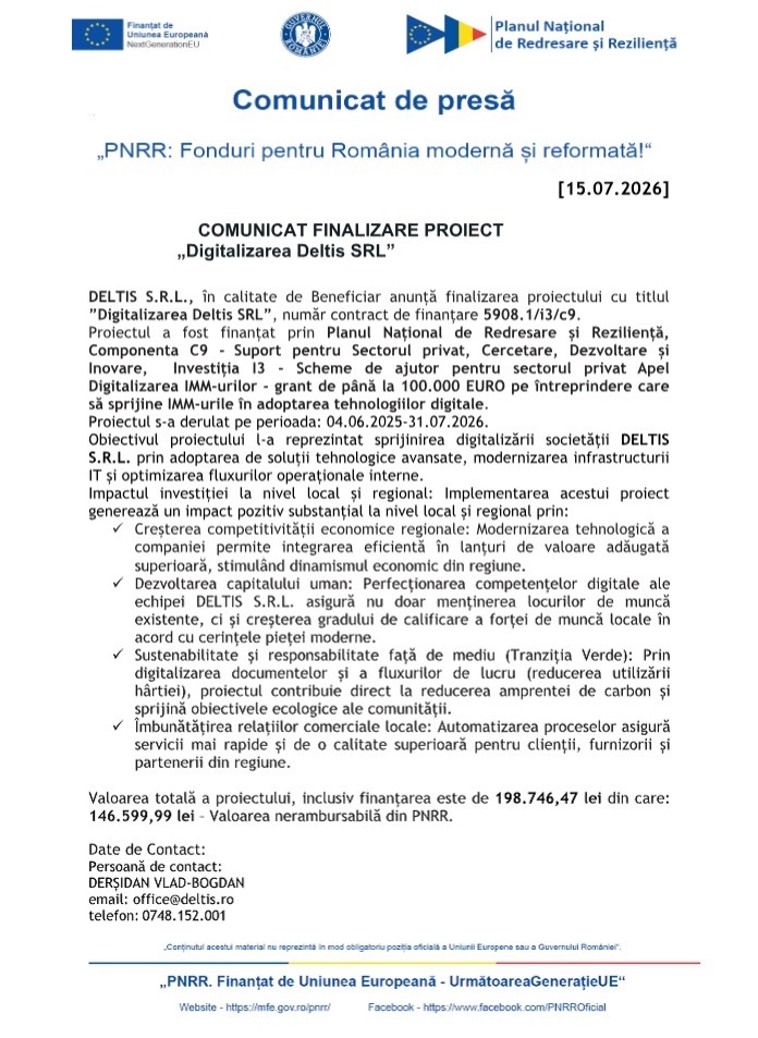 Comunicat de presă