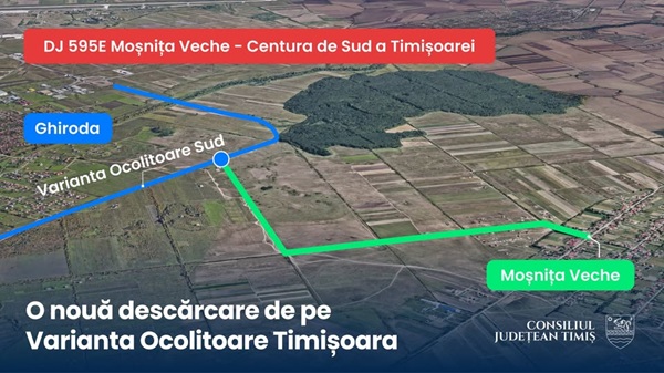 A treia descărcare de pe Varianta Ocolitoare Timișoara către Moșnița Veche intră în execuție