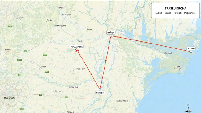 Nicușor Dan anunță că o dronă a fost doborâtă deasupra României 2 harta drona