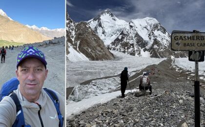 Horia Colibășanu pregăteşte ascensiunea pe muntele Gasherbrum II (8.035 m)