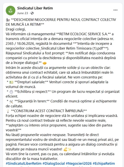 retim contract colectiv de munca