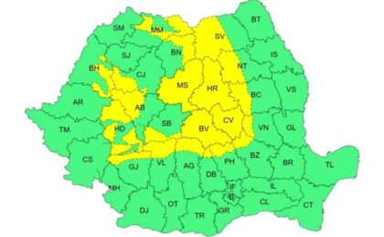 Ploi torențiale și furtuni, în următoarele două zile. Zonele aflate sub cod galben 22 Ploi torențiale și furtuni, în următoarele două zile. Zonele aflate sub cod galben