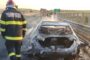 Un autoturism a luat foc pe A1, la Orțișoara. Traficul este restricționat