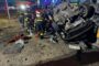 Accident grav în Ghiroda. Un bărbat a rămas încarcerat într-un autoturism răsturnat
