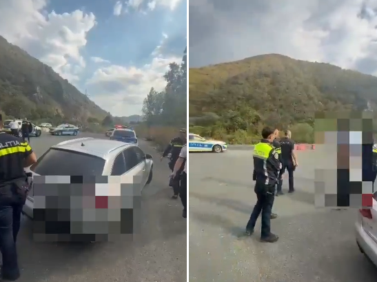 Focuri de avertisment și dispozitiv Spike pentru oprirea unui autoturism pe DN6. Șoferul avea mandat de arestare (video) 1 Focuri de avertisment și dispozitiv Spike pentru oprirea unui autoturism pe DN6. Șoferul avea mandat de arestare