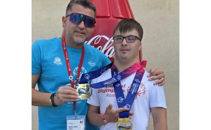 Erick Sabău, sportiv cu Sindrom Down de la Ambasadorii Speranței Timișoara, dublu campion european!