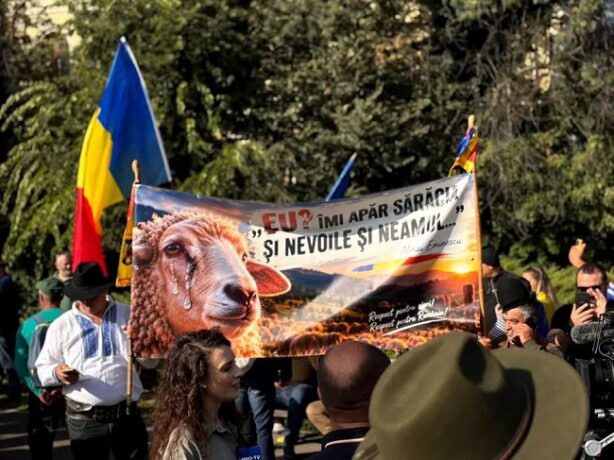 UPDATE: Fermierii protestează în București. Incidente majore între fermieri și jandarmi 1 Fermierii protestează în București. Exporturile de ovine și costurile, pe lista de revendicări