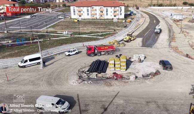 Va fi turnat primul strat de asfalt la sensurile giratorii dintre Timişoara şi Giroc (VIDEO)