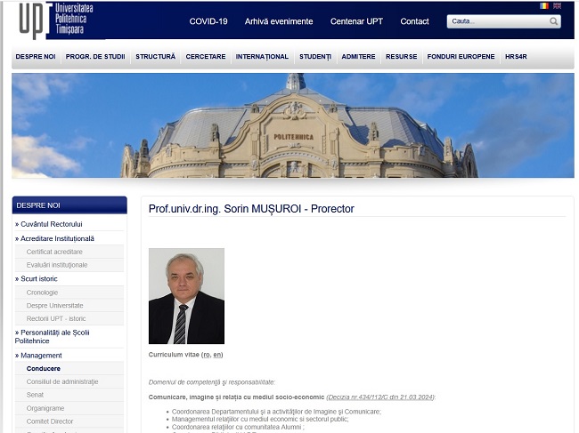 Un șef din cea mai cunoscută universitate din Timișoara a ajuns profesor și conducător de doctorat în baza unor falsuri în declarații 2 Un șef din cea mai cunoscută universitate din Timișoara a ajuns profesor și conducător de doctorat în baza unor falsuri în declarații