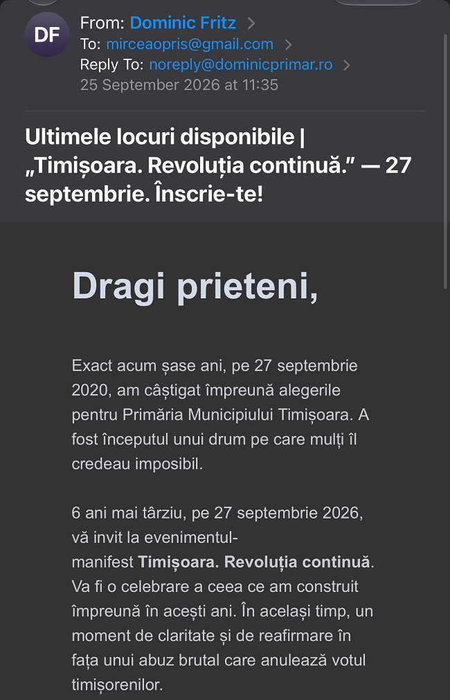 ultimele locuri disponibile