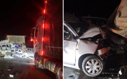 Joi seară, în jurul orei 18:45, Pompierii timișeni au fost solicitați să intervină pentru asigurarea măsurilor PSI și prim ajutor în urma unui accident rutier produs pe A1