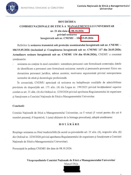 Ministerul Educației redeschide cazul falsului în declarații comis de un profesor universitar din Timișoara și mușamalizat de un complice din CNATDCU