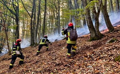 Peste 140 de oameni, mobilizați în Parcul Naţional Domogled. Focul continuă să ardă 21 Peste 140 de oameni, mobilizați în Parcul Naţional Domogled. Focul continuă să ardă