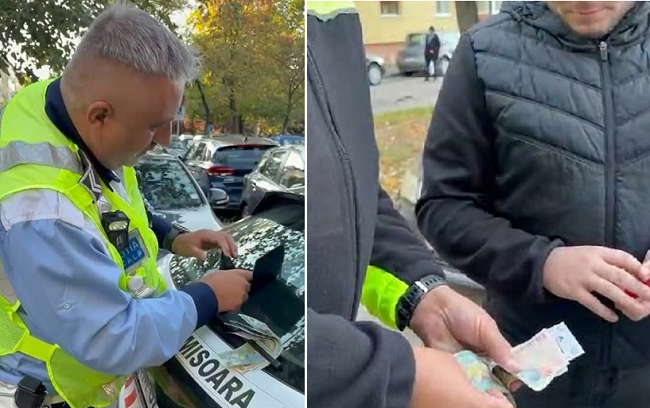 Portofel pierdut pe o stradă din Timișoara, recuperat de polițiștii locali și restituit proprietarului