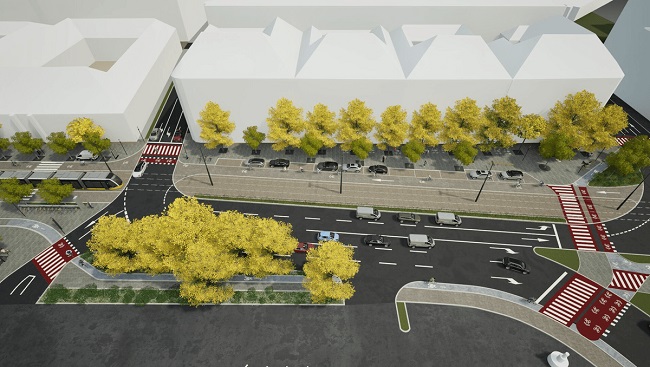 Zona Proclamația de la Timișoara se transformă: piatră naturală în loc de asfalt, mai mult spațiu pentru pietoni și aproape 100 de arbori noi 1 Zona Proclamația de la Timișoara se transformă: piatră naturală în loc de asfalt, mai mult spațiu pentru pietoni și aproape 100 de arbori noi