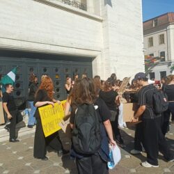 Doar câțiva elevi au răspuns prezent protestului de la Timișoara (foto/video) 3 protest 2
