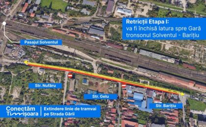 Încep lucrările pentru linia de tramvai de pe strada Gării, în lungime de 1,3 km. Circulația va fi reorganizată chiar de luni, 12 octombrie 4 Încep lucrările pentru linia de tramvai de pe strada Gării, în lungime de 1,3 km. Circulația va fi reorganizată chiar de luni, 12 octombrie