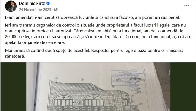 Vecinul unui palat cu turnulețe din Timișoara: “Lăcomia unor firme de arhitectură întreține corupția din primărie, pe care Fritz este incapabil să o înlăture”