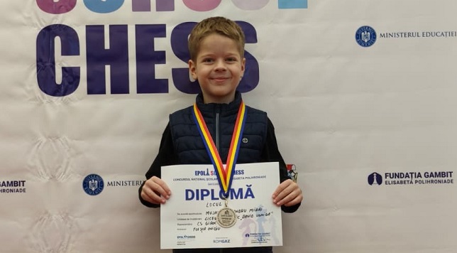 Viitorul sună bine! Alexandru Mujat (CS Giroc-Chișoda), rezultate excelente la Campionatul Național Școlar de Șah ”Elisabeta Polihroniade”
