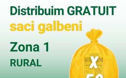 Programul de distribuție gratuită a sacilor galbeni destinați colectării deșeurilor reciclabile - Zona 1 rural
