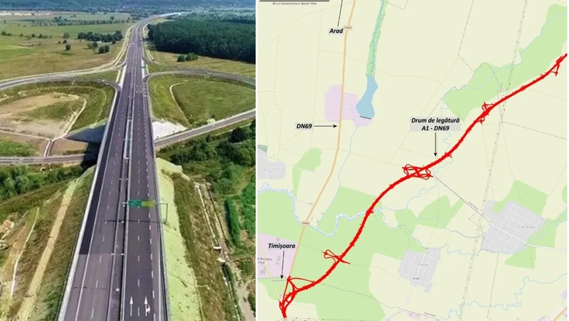 Luni se deschide circulația pe drumul de legătură dintre Timișoara și autostrada A1, după 15 ani de așteptare