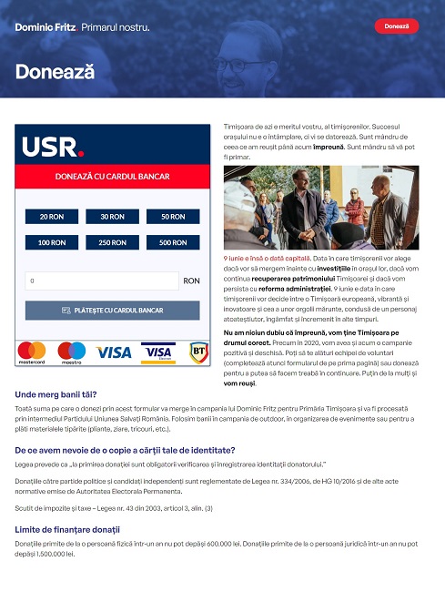 Fritz cere donatii