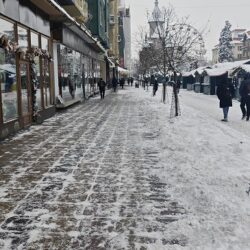 Operei curatata de privati in fata magazinelor