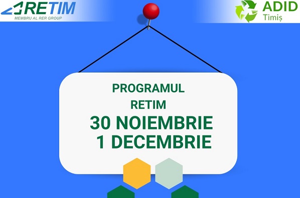 RETIM: Program normal de colectare a deșeurilor în zilele de 30 noiembrie și 1 decembrie