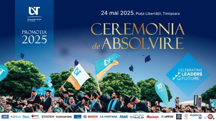 Ceremonia de Absolvire UVT 2025 – marea sărbătoare a întâlnirii absolvenților UVT din promoția acestui an, un eveniment deschis întregii comunități, organizat în Piața Libertății 1 Ceremonia de Absolvire UVT 2025 – marea sărbătoare a întâlnirii absolvenților UVT din promoția acestui an, un eveniment deschis întregii comunități, organizat în Piața Libertății