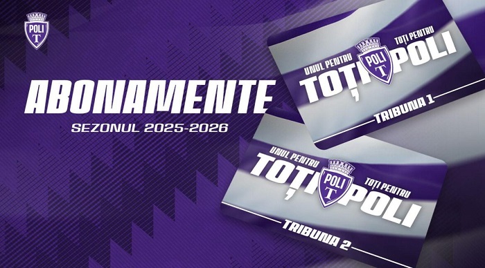 Politehnica Timișoara a pus în vânzare abonamentele pentru meciurile de pe teren propriu din sezonul 2025-2026