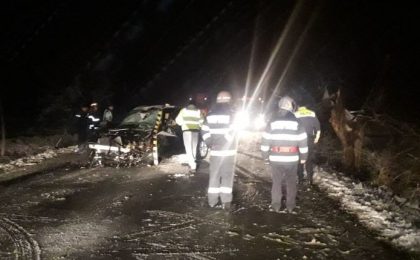 Bărbat mort într-un accident de circulație. S-a izbit de un pom 16 accident 4 4